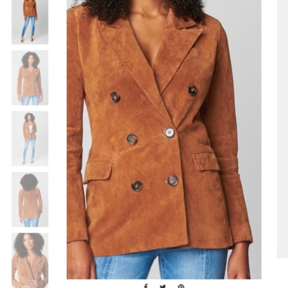 Blank NYC Suede Double Breasted Blazer Sweater Jacket NEW WITH TAGS